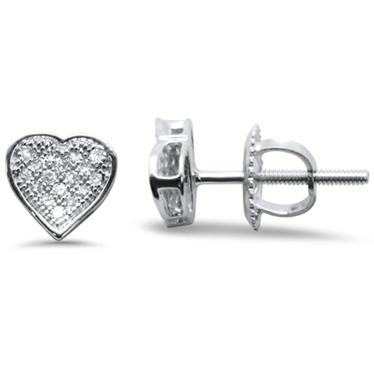 Muse Jewelry .11ct G SI 10K White Gold Diamond Heart Shaped Earrings