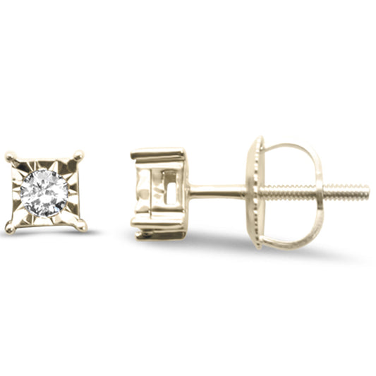 Muse Jewelry .13ct G SI 10K Yellow Gold Diamond Square Shaped Earrings