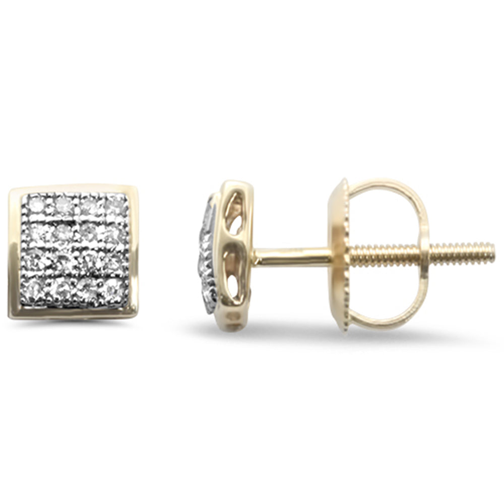 Muse Jewelry .12ct G SI 10K Yellow Gold Diamond Square Shaped Earrings