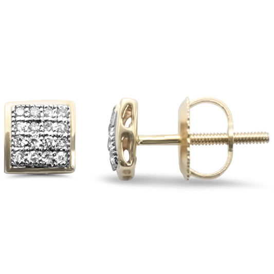 Muse Jewelry .12ct G SI 10K Yellow Gold Diamond Square Shaped Earrings