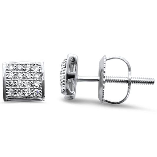 Muse Jewelry .12ct G SI 10K White Gold Diamond Square Shaped Earrings