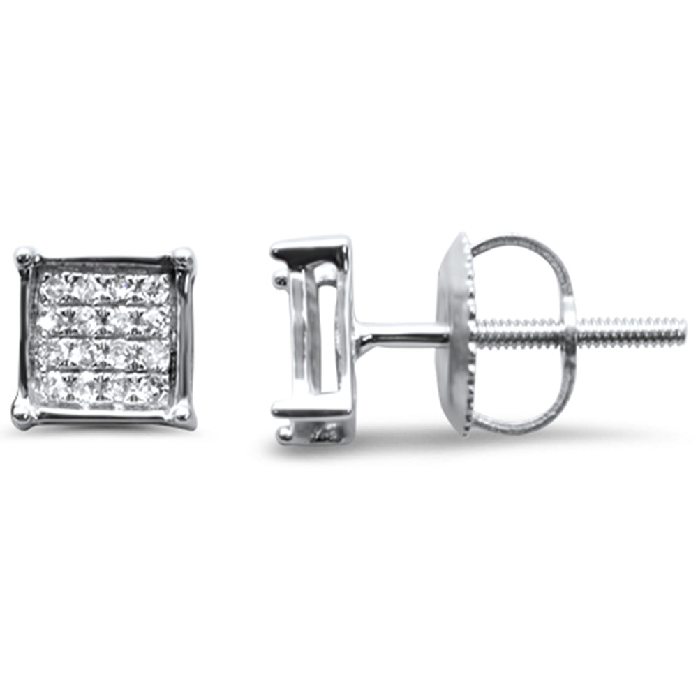 Muse Jewelry .11ct G SI 10K White Gold Diamond Fashion Earrings