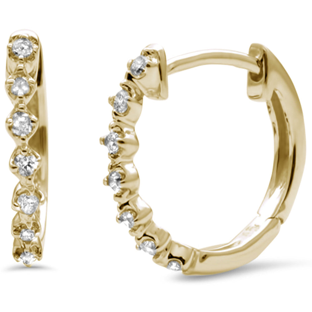 Muse Jewelry .12ct G SI 10KT Yellow Gold Diamond Round Hoop Earrings