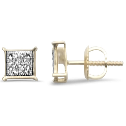 Muse Jewelry .09ct G SI 10K Yellow Gold Diamond Square Shaped Earrings