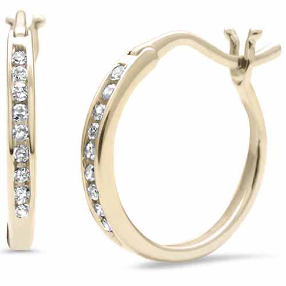 Muse Jewelry .09ct G SI 10K Yellow Gold Diamond Hoop Earrings