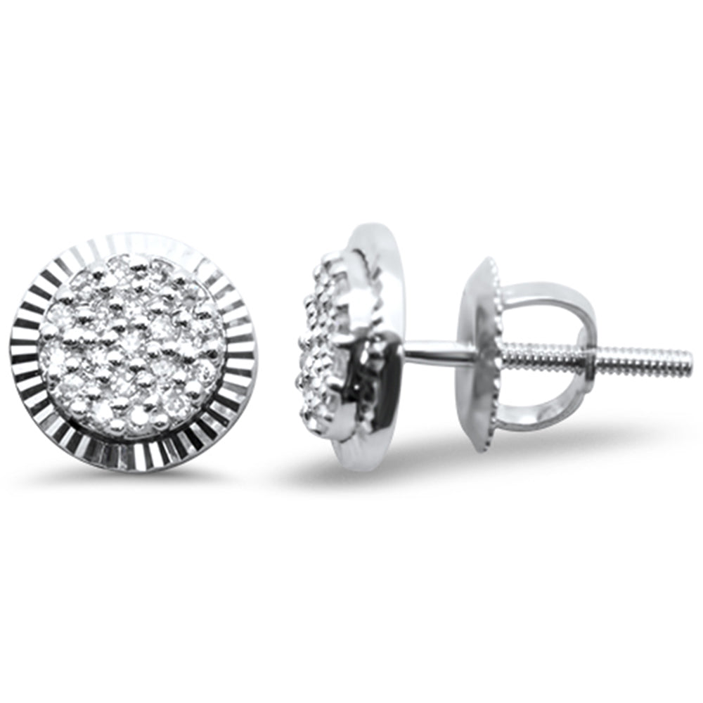 Muse Jewelry .14ct G SI 10K White Gold Diamond Round Shaped Fashion Earrings