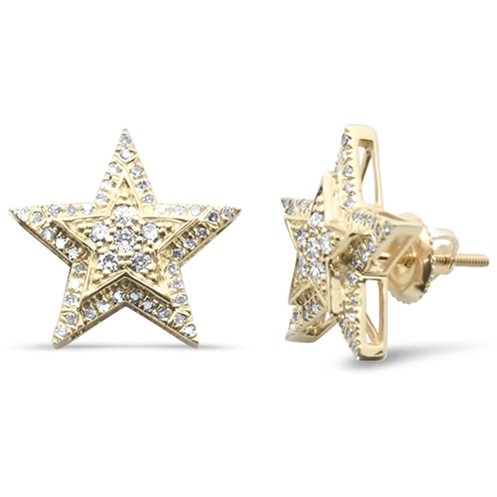 Muse Jewelry .42ct G SI 10K Yellow Gold Diamond Star Shaped Earrings