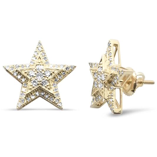 Muse Jewelry .42ct G SI 10K Yellow Gold Diamond Star Shaped Earrings