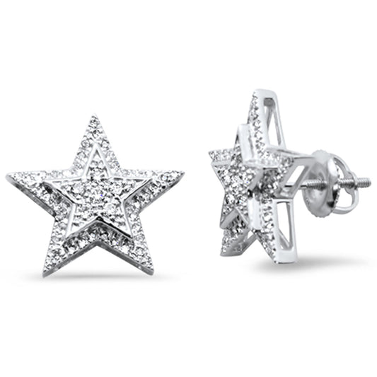 Muse Jewelry .38ct G SI 10K White Gold Diamond Star Earrings