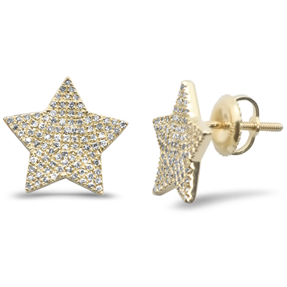 Muse Jewelry .29ct G SI 10K Yellow Gold Diamond Star Shaped Earrings