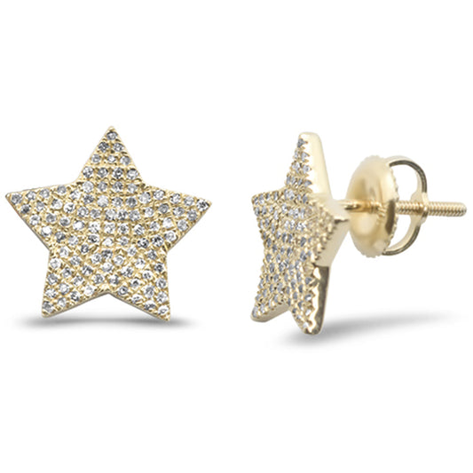 Muse Jewelry .29ct G SI 10K Yellow Gold Diamond Star Shaped Earrings