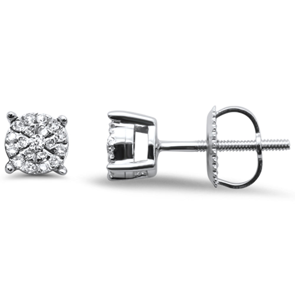 Muse Jewelry .10ct G SI 10KT White Gold Diamond Round Stud Earrings