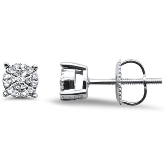 Muse Jewelry .10ct G SI 10KT White Gold Diamond Round Stud Earrings