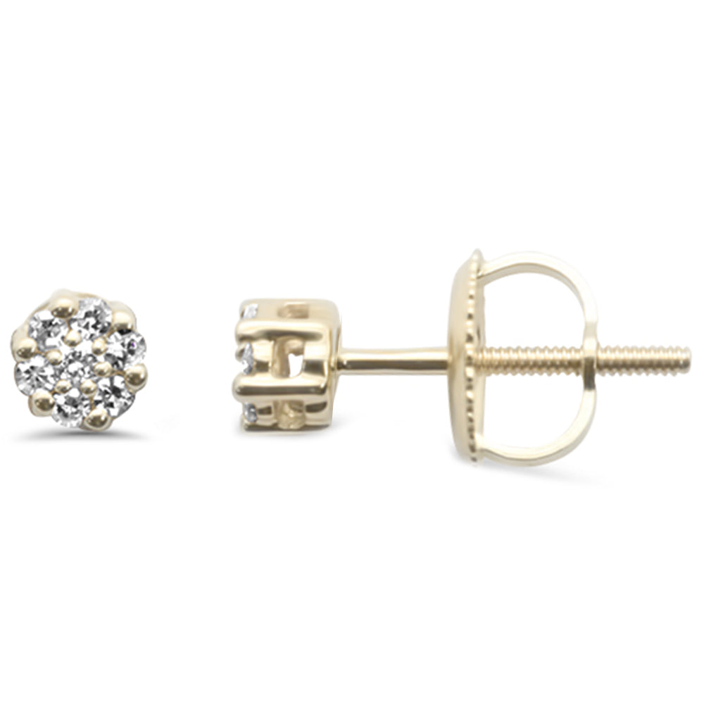 Muse Jewelry .16ct G SI 10KT Yellow Gold Diamond Round Flower Stud Earrings