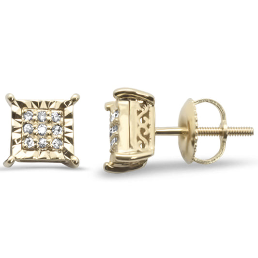 Muse Jewelry .10ct G SI 10KT Yellow Gold Diamond Square Stud Earrings