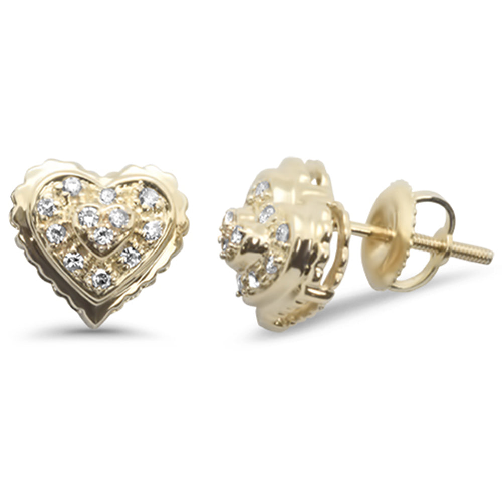 Muse Jewelry .15ct G SI 10KT Yellow Gold Diamond Heart Stud Earrings