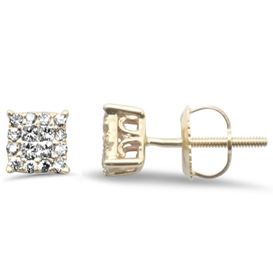 Muse Jewelry .29ct G SI 10KT Yellow Gold Diamond Square Stud Earrings