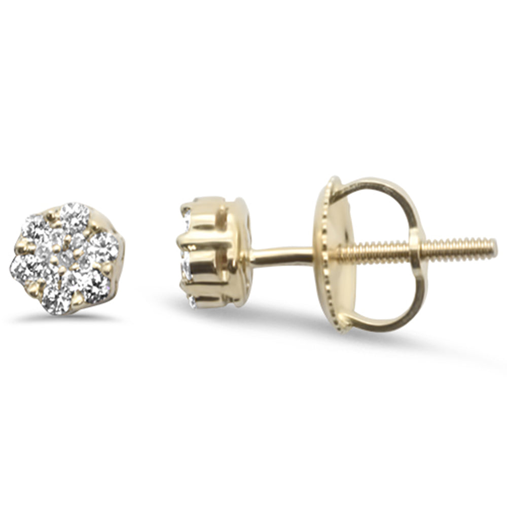 Muse Jewelry .11ct G SI 10KT Yellow Gold Diamond Flower Stud Earrings