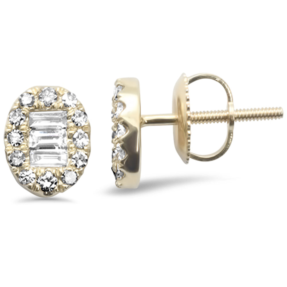 Muse Jewelry .42ct G SI 10KT Yellow Gold Diamond Oval Shape Fashion Stud Earrings