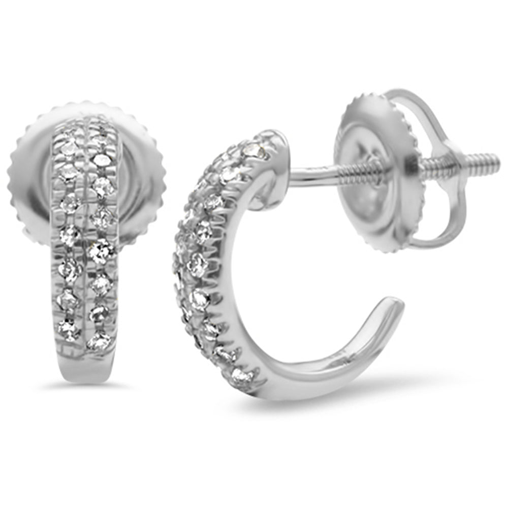 Muse Jewelry .12ct G SI 10KT White Gold Diamond J Hoop Earrings