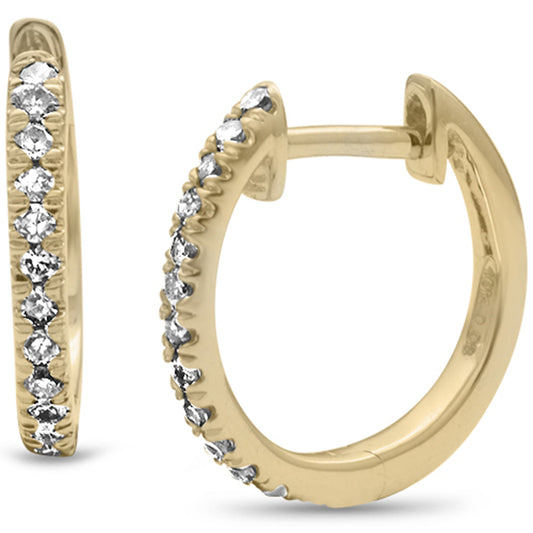 Muse Jewelry .08ct G SI 10KT Yellow Gold Diamond Hoop Earrings