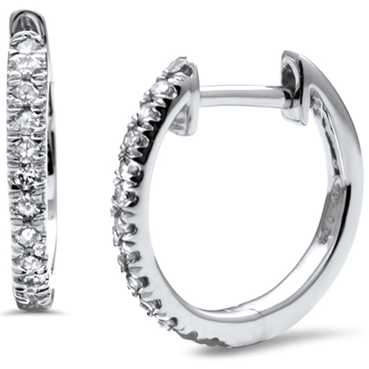 Muse Jewelry .09ct G SI 10KT White Gold Diamond Hoop Earrings