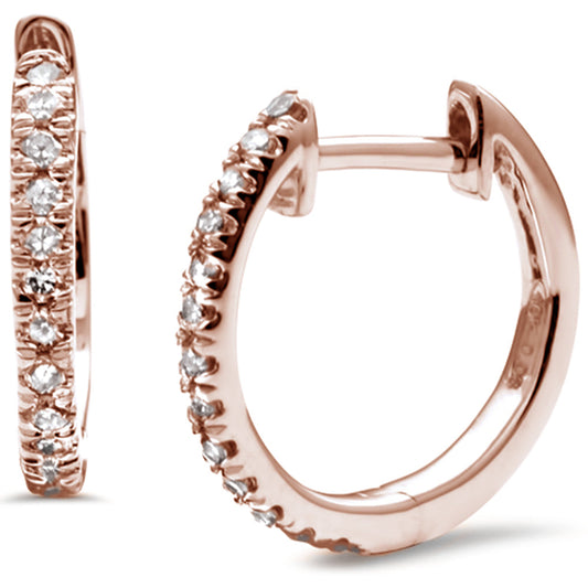 Muse Jewelry .09ct G SI 10K Rose Gold Diamond Hoop Earrings