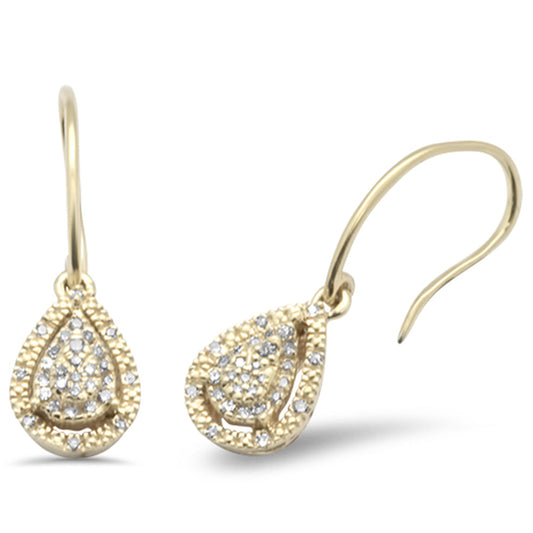 Muse Jewelry .15ct G SI 10KT Yellow Gold Diamond Pear Shape Dangling Earrings