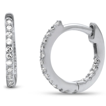 Muse Jewelry .10ct G SI 10KT White Gold Diamond Hoop Earrings