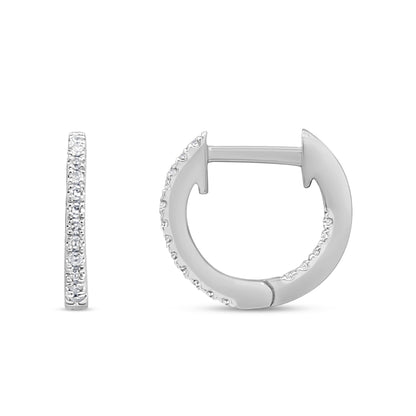 Muse Jewelry .10ct G SI 10KT White Gold Diamond Hoop Earrings