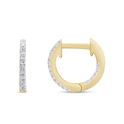 Muse Jewelry .10ct G SI 10KT Yellow Gold Diamond Hoop Earrings