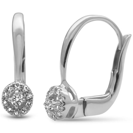 Muse Jewelry .11ct G SI 10KT White Gold Diamond Lever Back Earrings