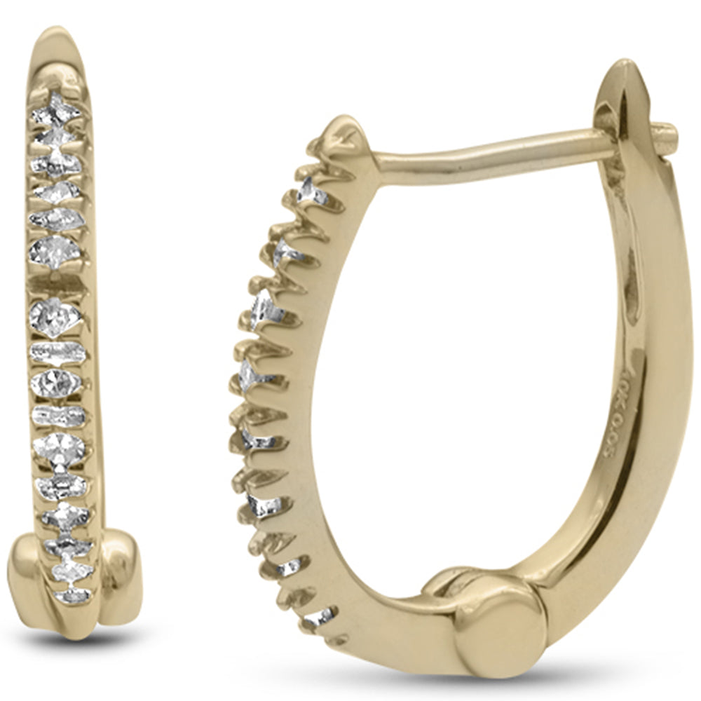 Muse Jewelry .09ct G SI 10KT Yellow Gold Diamond Hoop Earrings