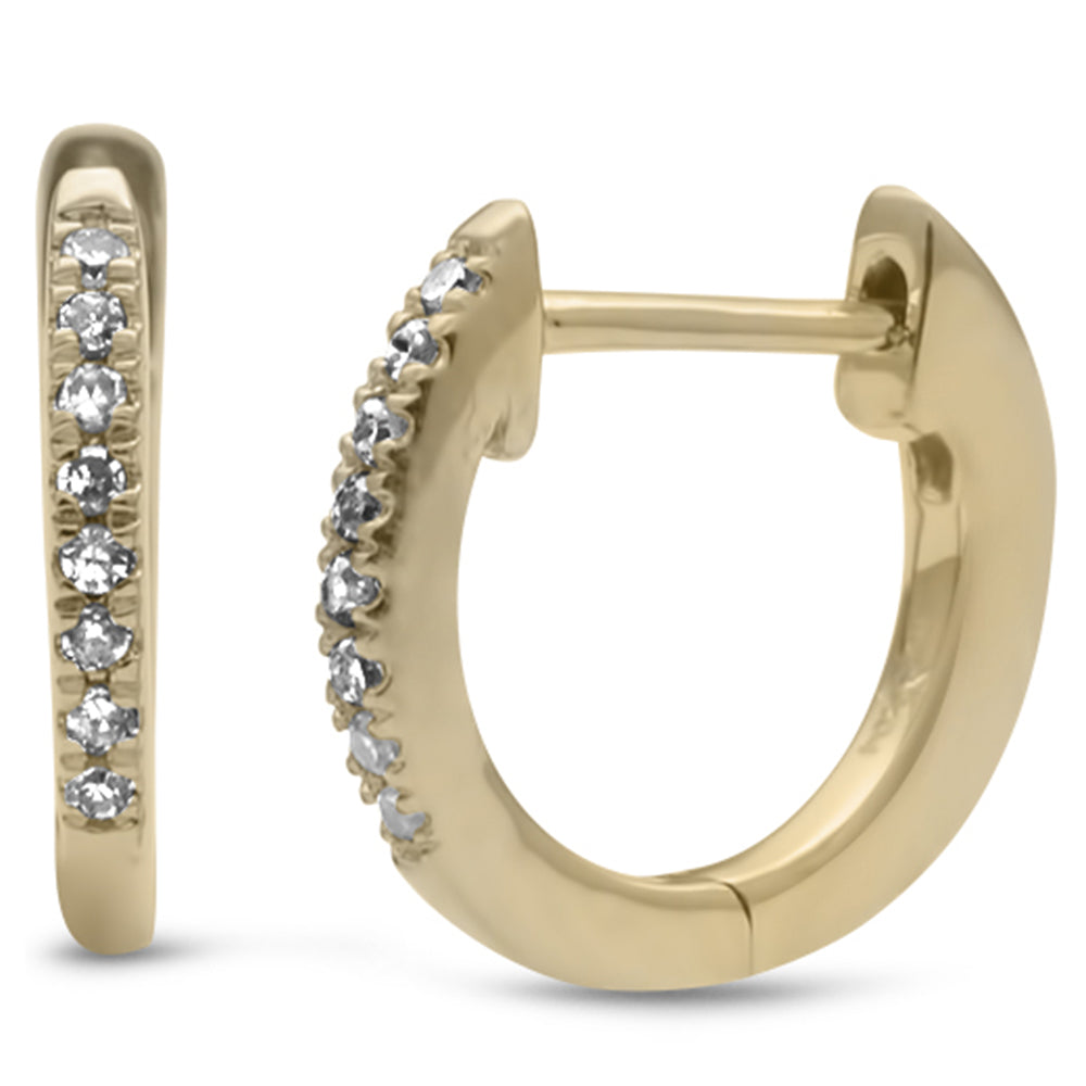 Muse Jewelry .07ct G SI 10KT Yellow Gold Diamond Hoop Earrings