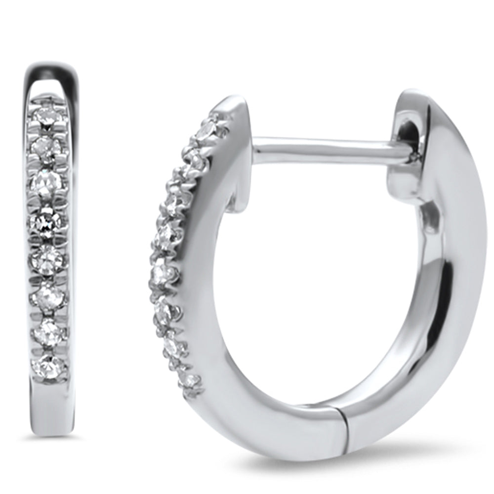 Muse Jewelry .07ct G SI 10KT White Gold Diamond Hoop Earrings