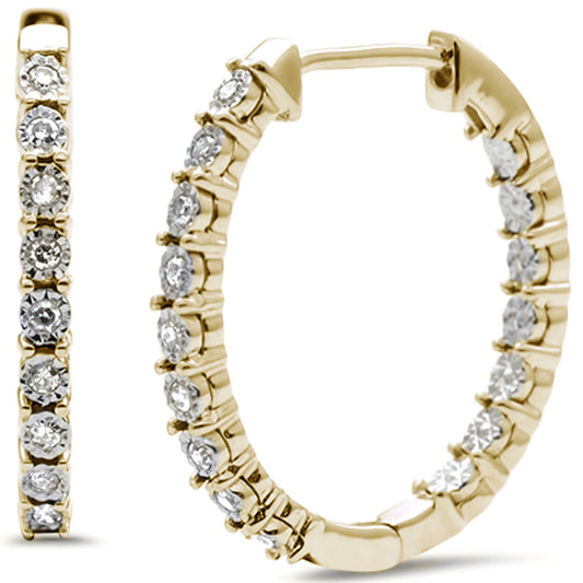 Muse Jewelry .12ct G SI 10KT Yellow Gold Diamond Hoop Earrings