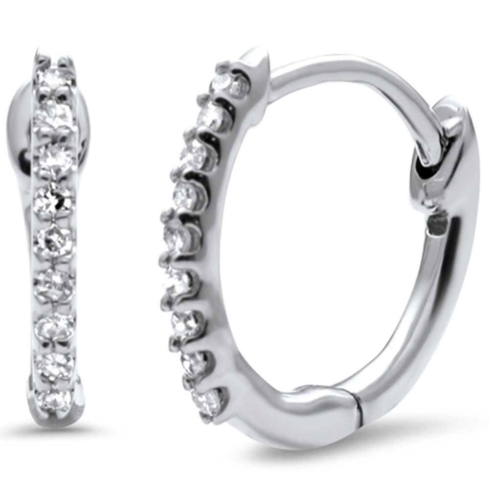 Muse Jewelry .11ct G SI 10KT White Gold Diamond Hoop Earrings