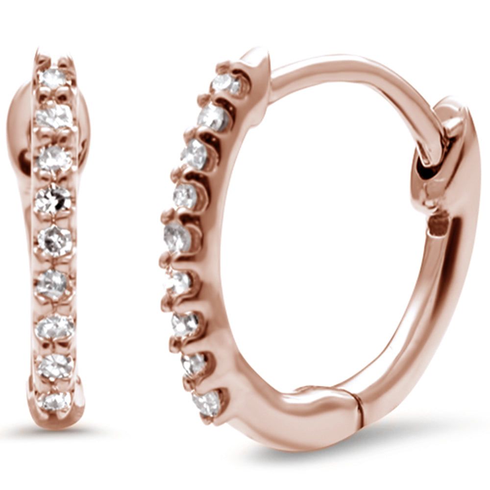 Muse Jewelry .11ct G SI 10K Rose Gold Diamond Hoop Earrings