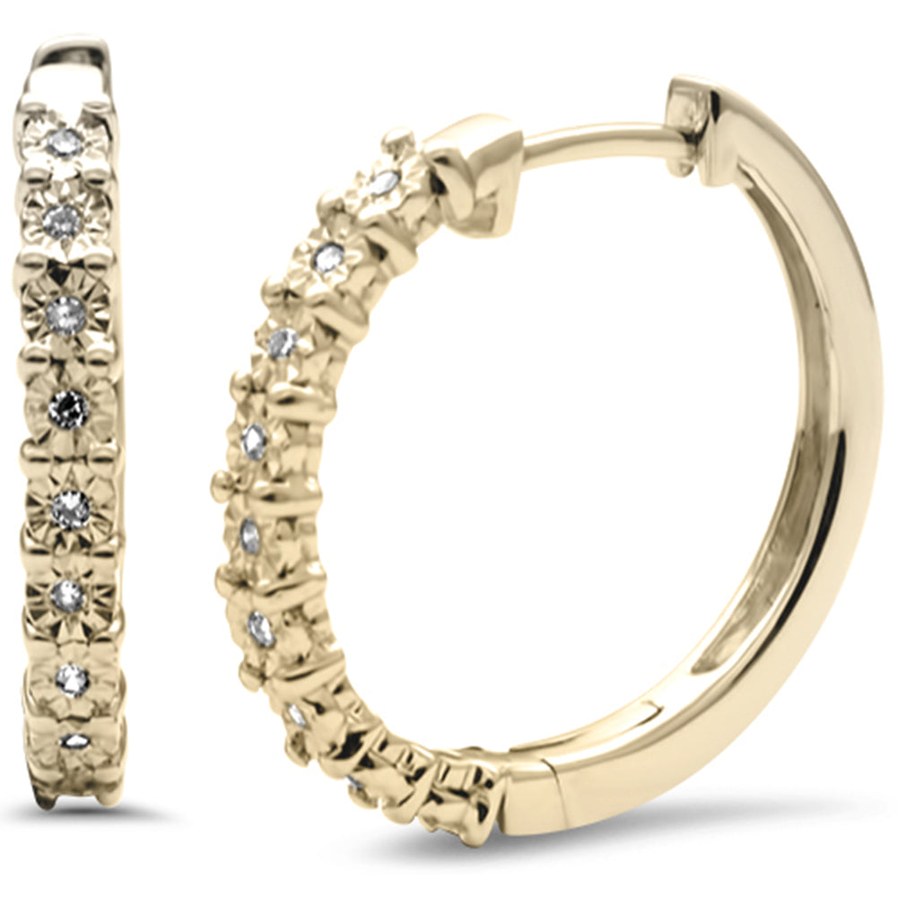 Muse Jewelry .07ct G SI 10K Yellow Gold Diamond Hoop Earrings