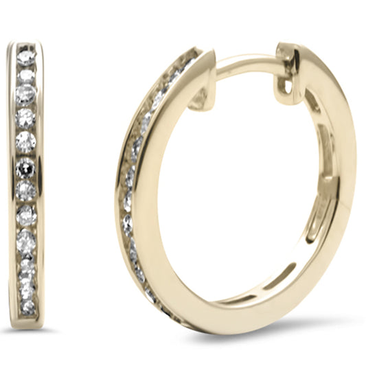 Muse Jewelry .15ct G SI 10K Yellow Gold Diamond Hoop Earrings