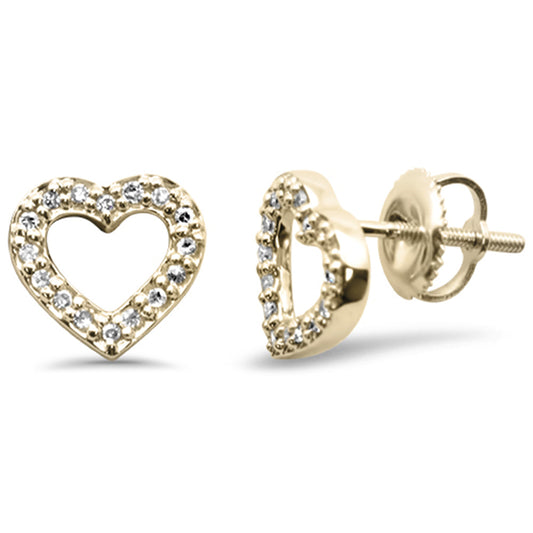 Muse Jewelry .15ct G SI 10K Yellow Gold Diamond Heart Earrings