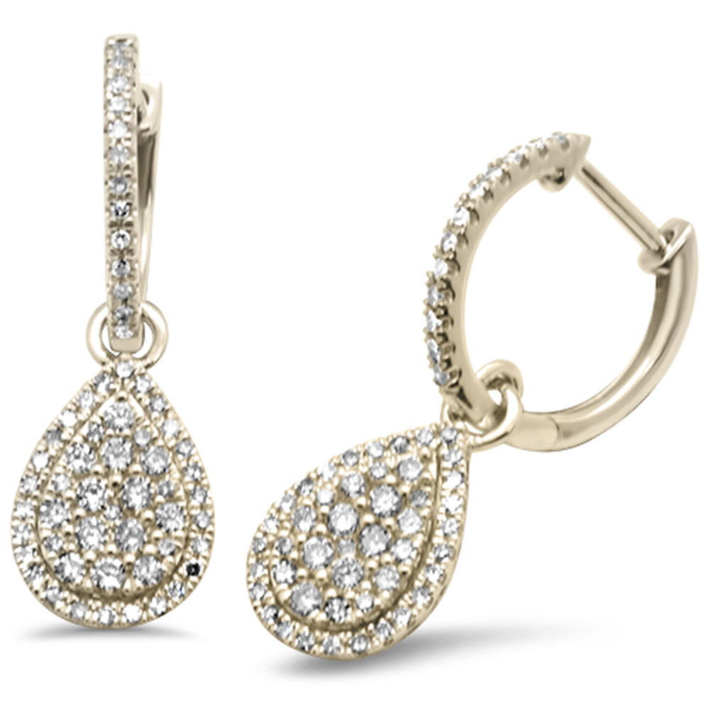 Muse Jewelry .76ct G SI 14K Yellow Gold Diamond Pear Shaped Dangling Earrings