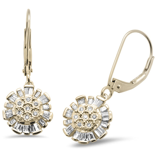Muse Jewelry .26ct G SI 14K Yellow Gold Diamond Round & Baguette Lever Back Earrings
