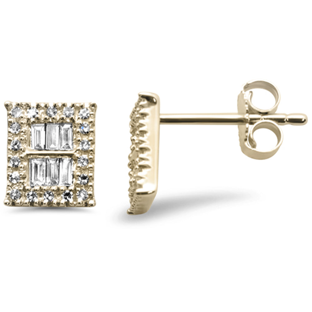 Muse Jewelry .25ct G SI 14K Yellow Gold Diamond Round & Baguette Earrings