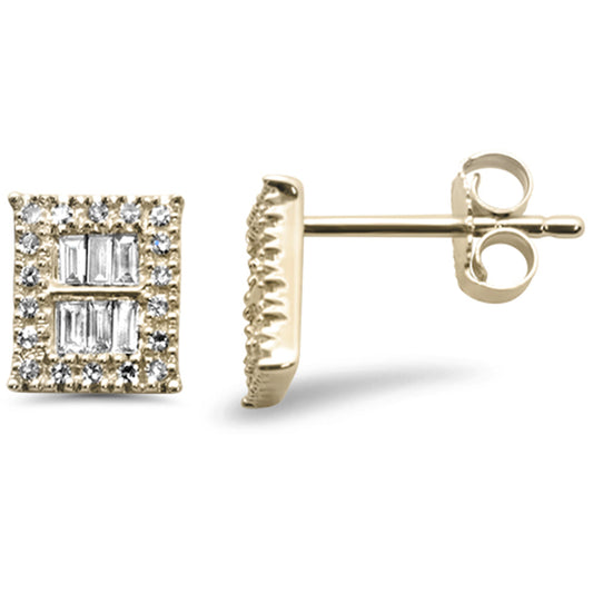 Muse Jewelry .25ct G SI 14K Yellow Gold Diamond Round & Baguette Earrings