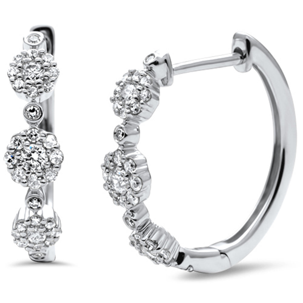 Muse Jewelry .48ct G SI 14K White Gold Diamond Fashion Hoop Earrings