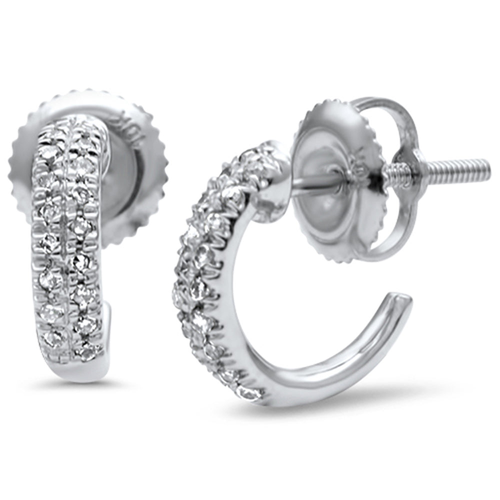 Muse Jewelry .13ct G SI 10K White Gold Diamond Half Hoop Earrings