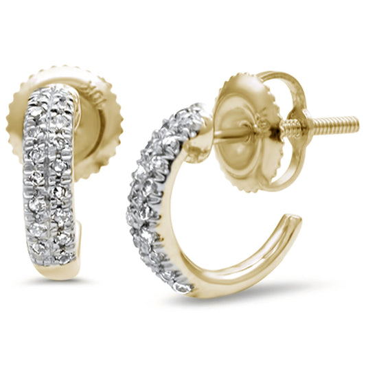 Muse Jewelry .13ct G SI 10K Yellow Gold Diamond Half Hoop Earrings