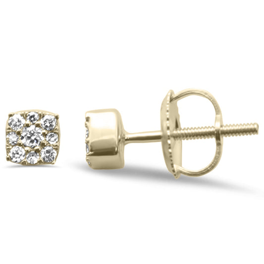 Muse Jewelry .15ct G SI 10K Yellow Gold Diamond Princess Shaped Stud Earrings