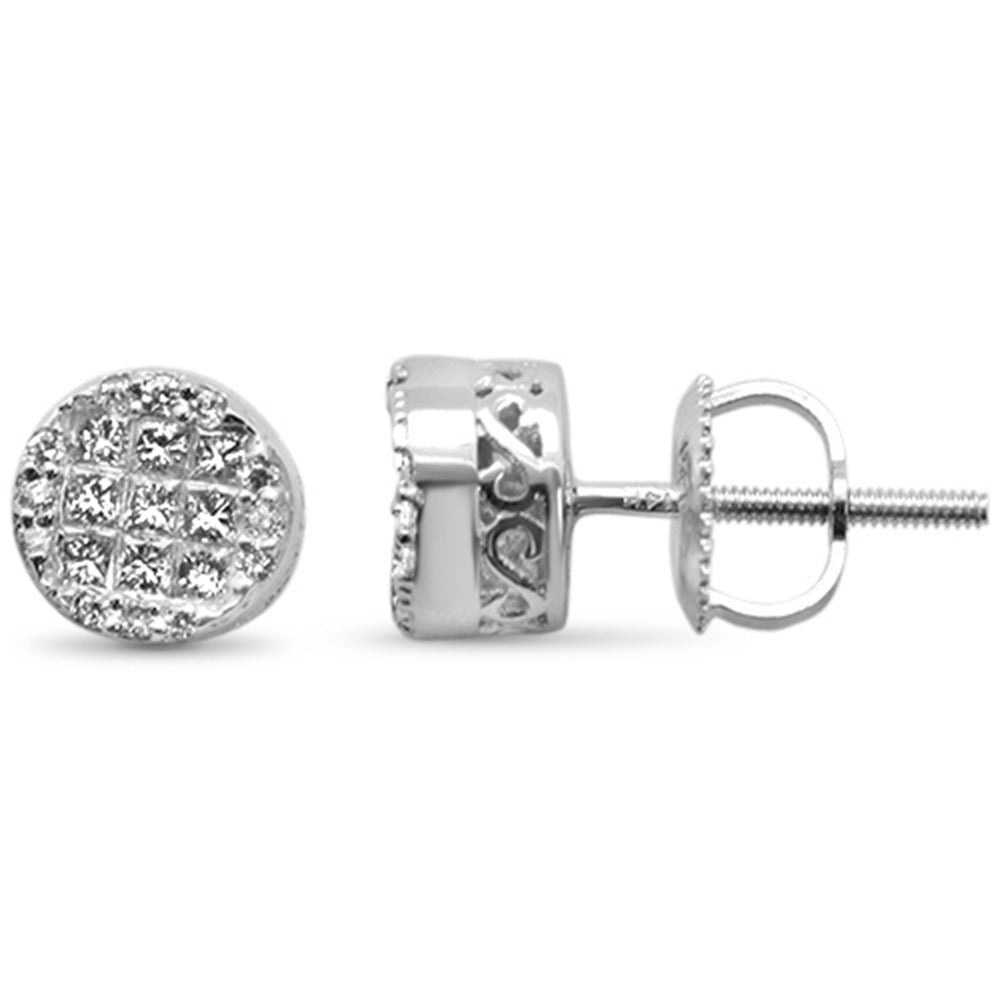 Muse Jewelry .42ct G SI 14K White Gold Diamond Round and Princess Cut Earrings